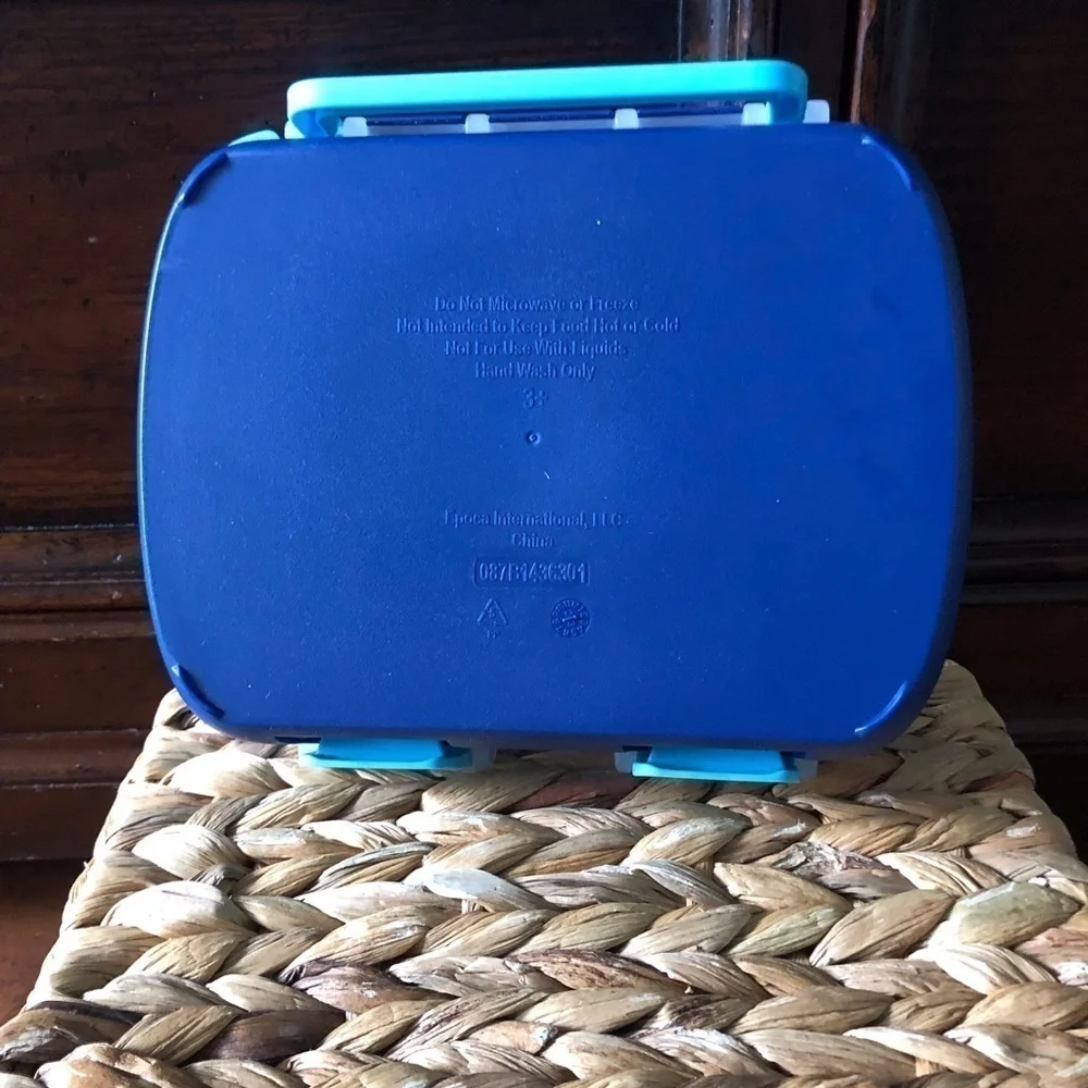 Blue & teal bento box with snap lid